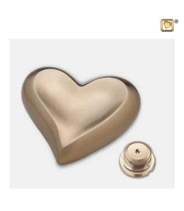 Kleine Messing Hart Urn Double Gold