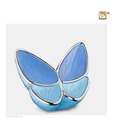 Middel Messing Urn blauw 'Butterfly'
