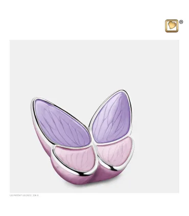 Messing Mini Urn roze 'Butterfly'