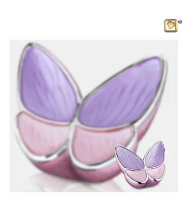 Messing Mini Urn roze 'Butterfly'