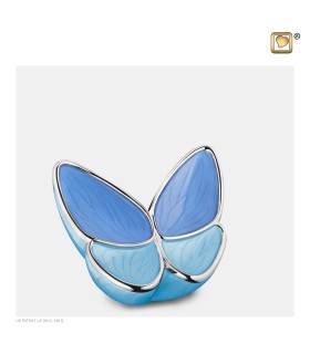 Messing Mini Urn blauw 'Butterfly'