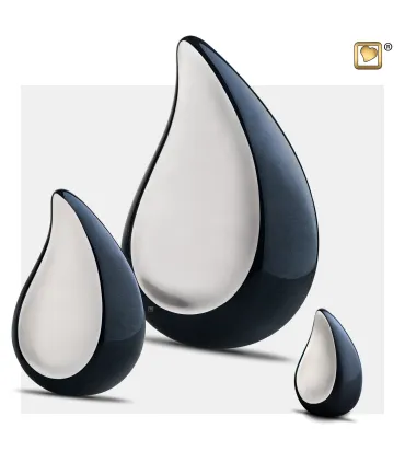 Kleine Messing Urn antraciet grijs 'Teardrop'