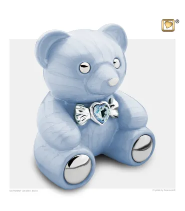 Messing Urn blauw 'Cuddle Bear'