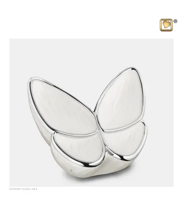 Middel Messing Urn wit 'Butterfly'