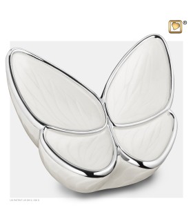 Grote Messing Urn wit 'Butterfly'