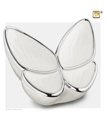 Grote Messing Urn wit 'Butterfly'