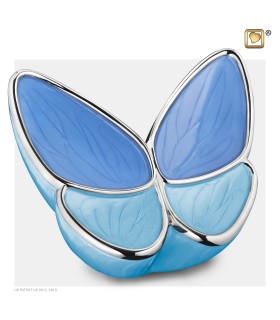 Grote Messing Urn blauw 'Butterfly'