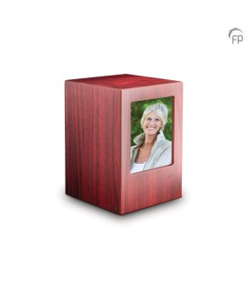 Grote MDF Houten Urn Roodbruin met Foto