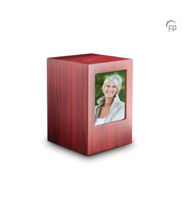 Grote MDF Houten Urn Roodbruin met Foto