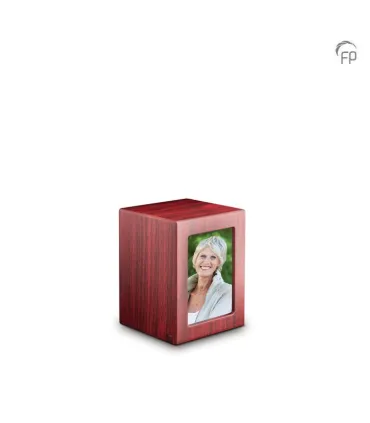 Middelgrote MDF Houten Urn Roodbruin met Foto