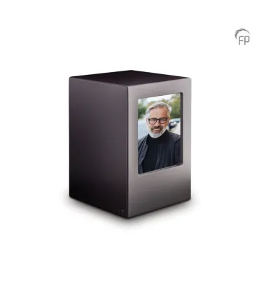 Grote MDF Houten Urn Antraciet met Foto