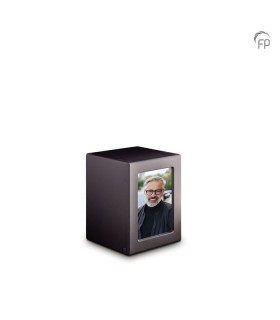 Middelgrote MDF Houten Urn Antraciet met Foto