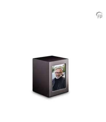 Middelgrote MDF Houten Urn Antraciet met Foto