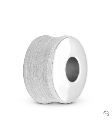 Zilveren Memorial Bead Asbedel Elips