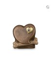 Keramische Geert Kunen Dierenurn Dubbel Hart met Bot en Pootafdrukje