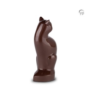 Metalen Dierenurn Kat Zittend Bruin