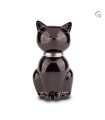 Metalen Dierenurn Nuna Kat Zwart met Steentje