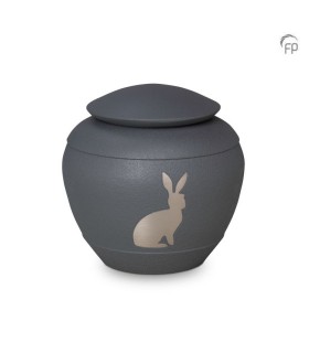 Metalen Dierenurn Konijn Silhouet Grijs