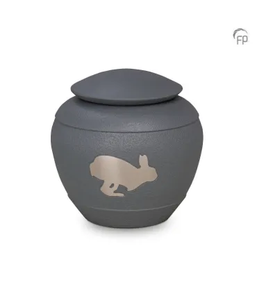 Metalen Dierenurn Konijn Silhouet Grijs