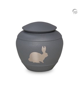 Metalen Dierenurn Konijn Silhouet Grijs