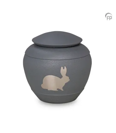 Metalen Dierenurn Konijn Silhouet Grijs