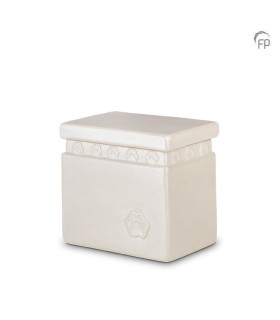 Biologische Dierenurn Wit 'Pootafdrukjes'