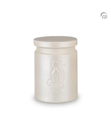 Biologische Dierenurn Wit 'Katje'