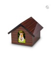 MDF Houten Dierenurn 'Memory House' Donkerbruin met Foto