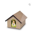 MDF Houten Dierenurn 'Memory House' Lichtbruin met Foto