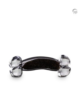 Glazen Dierenurn Bohemian Crystal Zwart Botje