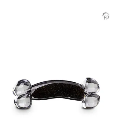 Glazen Dierenurn Bohemian Crystal Zwart Botje