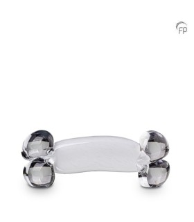 Glazen Dierenurn Bohemian Crystal Wit Botje