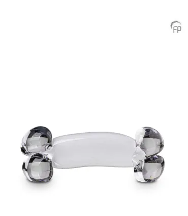 Glazen Dierenurn Bohemian Crystal Wit Botje