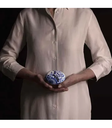 Handgeschilderde Memento Blue Pebble Bird in Paradise