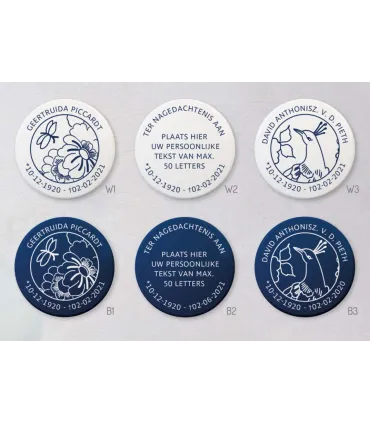 Handgeschilderde Memento Blue Pebble Bird in Paradise