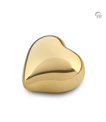 Metalen Mini Hart Urn Glimmend Goudkleurig 'Odyssee'