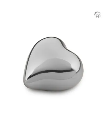 Metalen Mini Hart Urn Glimmend Zilverkleur Odyssee