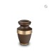 Metalen Mini Urn Bruin met Goudkleurige Banden