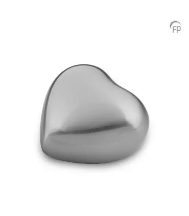 Metalen Mini Hart Urn Mat Zilverkleur