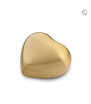 Metalen Mini Hart Urn Goudkleurig Mat