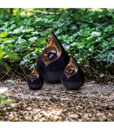 Middelgrote Keramische Urn Celest Hart Donkerblauw