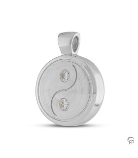 Zilveren Ashanger Zirkonia Yin Yang