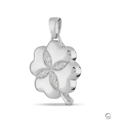 Zilveren Ashangerzirkonia Klavertje Vier