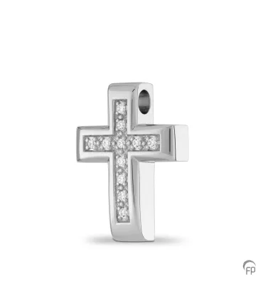 Zilveren Ashanger zirkonia Kruisje