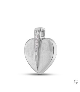 Zilveren Ashanger zirkonia punt Hart