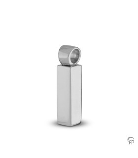 Zilveren Ashanger met oog Vierkante Buis