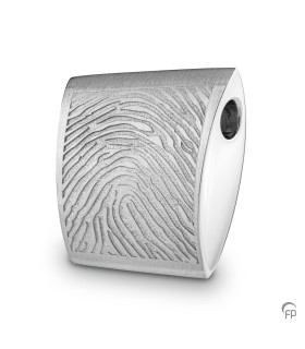 Zilveren Fingerprint Ashanger Rechthoekig