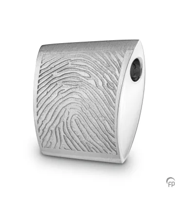 Zilveren Fingerprint Ashanger Rechthoekig
