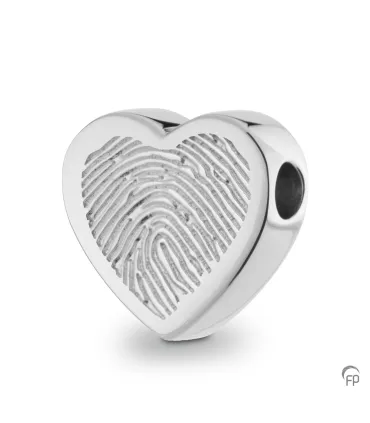 Zilveren Fingerprint Ashanger Hart