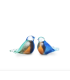 Glazen Memorie Urn Bird Blauw/Wit/Groen/Bruin/Oranje